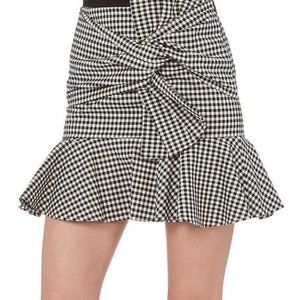 Veronica Beard picnic bow gingham mini skirt